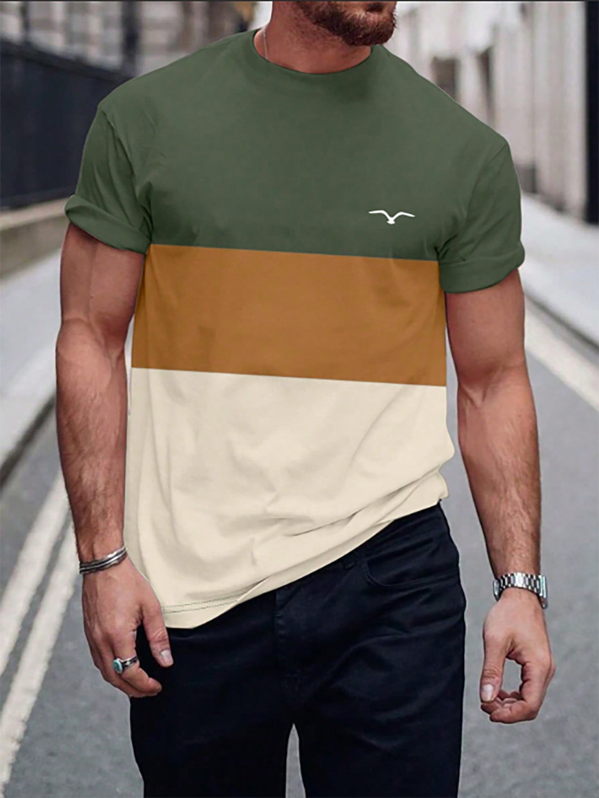 Manfinity Homme Men's Short Sleeve Colorblock T-Shirt