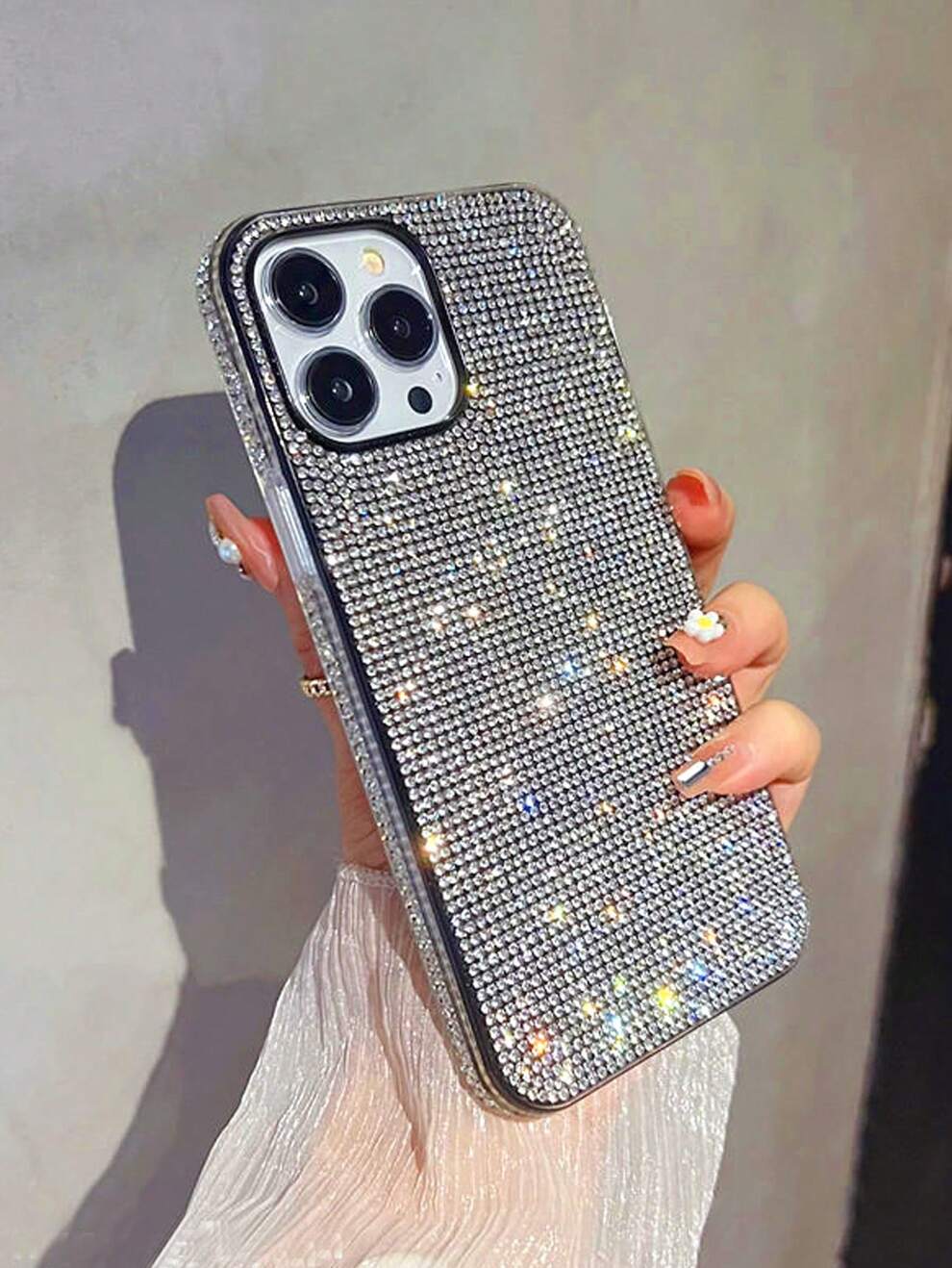 Luxurious Rhinestone Edge Bumper Phone Case Compatible With IPhone 15/15Pro Max/15Pro/11/12/13/14Pro Max/12Pro/12Pro Max/13Pro/13Pro Max/14Pro/14Pro Max/XS/XR/14Plus/15Plus, Soft Women Style