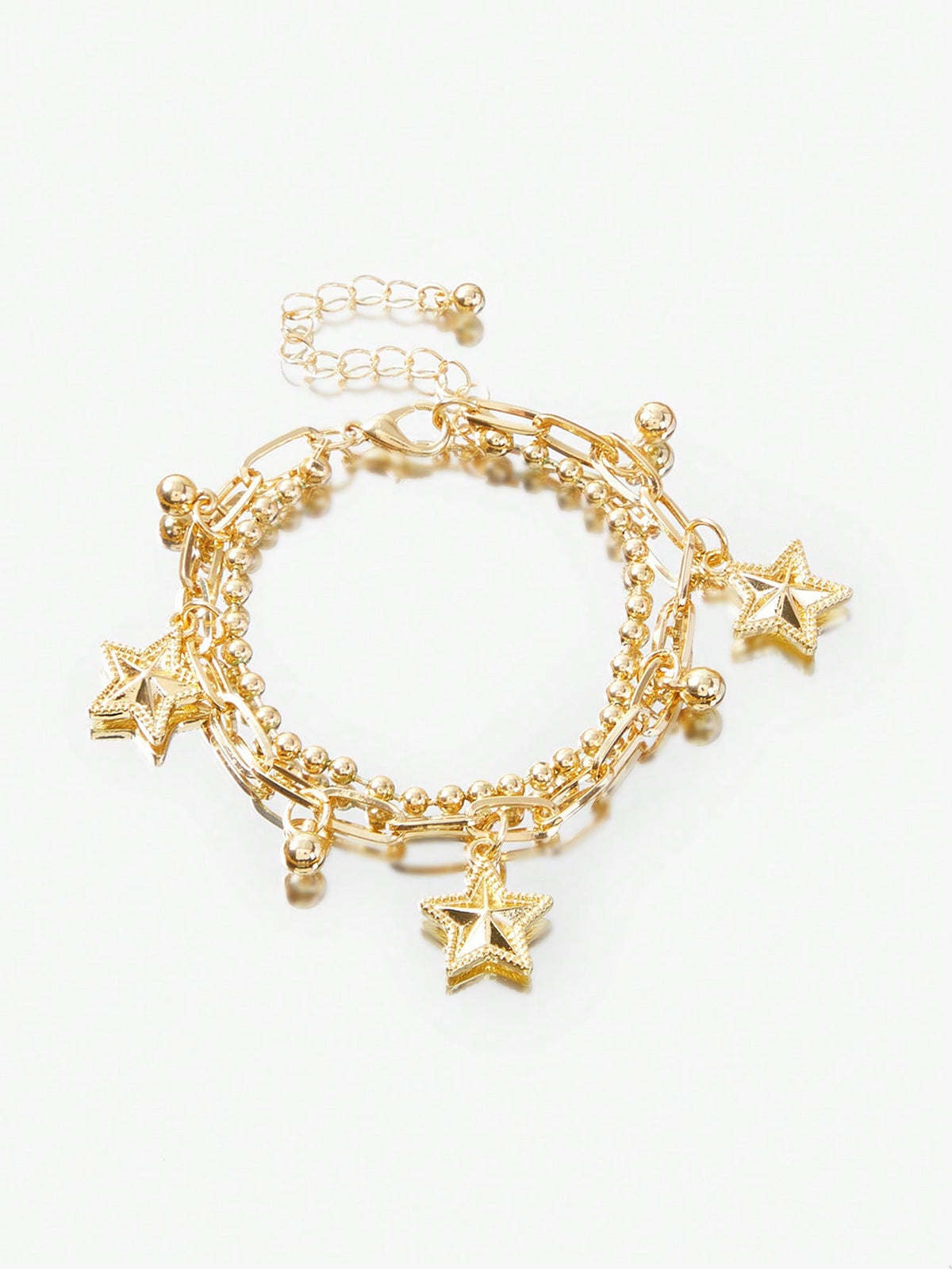 SHEIN ICON 1pc Fashionable Golden Multi-Layered Chain Bracelet With Star Pendant