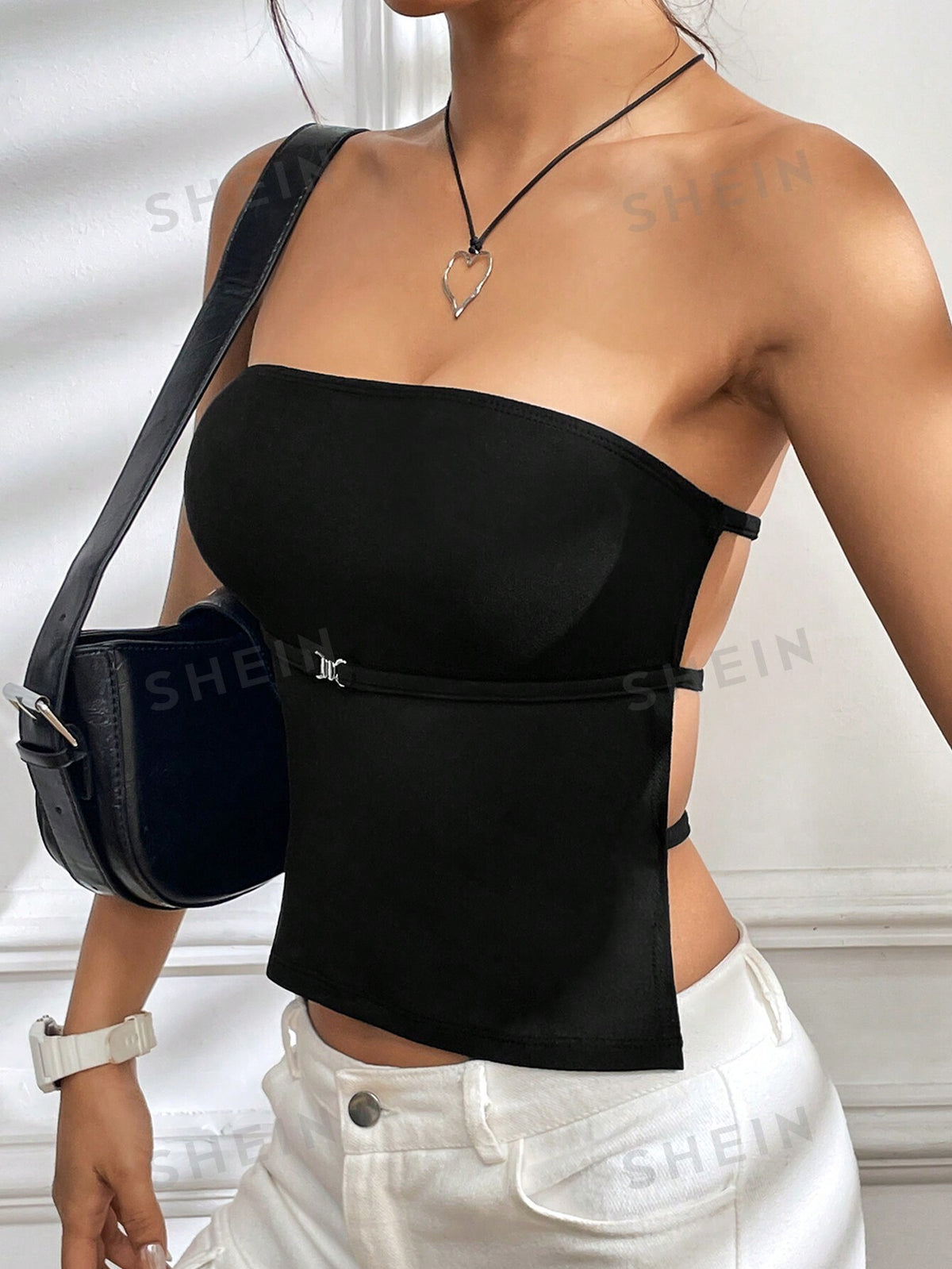 SHEIN EZwear Ladies Solid Color Backless Tube Top