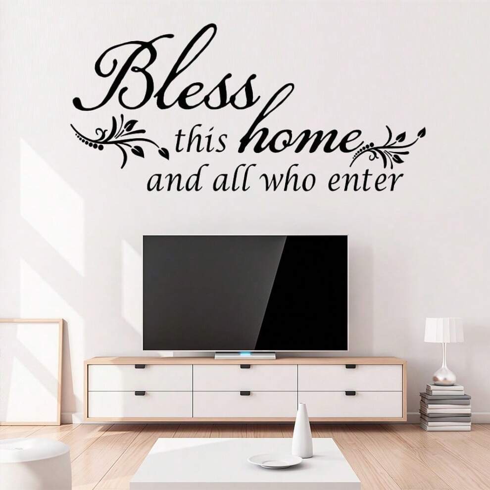 New Design Creative Bless Quote Removable Wall Sticker For Living Room Or Bedroom Decoration (English)