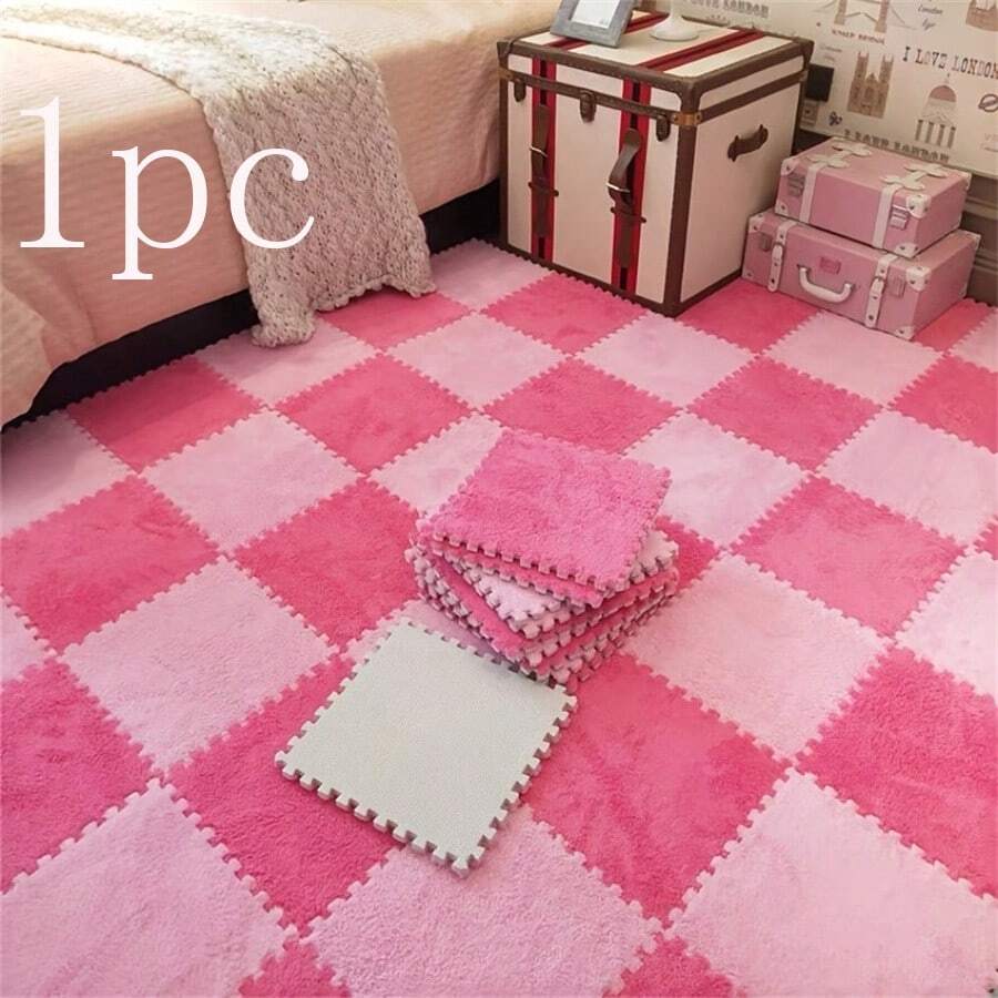 1PC Carpet Foam Splicing Bedroom Room Whole Bed Blanket Can Be Cut And Washed, Foam Tile Puzzle Foam Floor Mat Youth Game Mat Sports Mat Girl Room Home Exercise Can Be Cleaned And Cut Mat, Bedroom Car