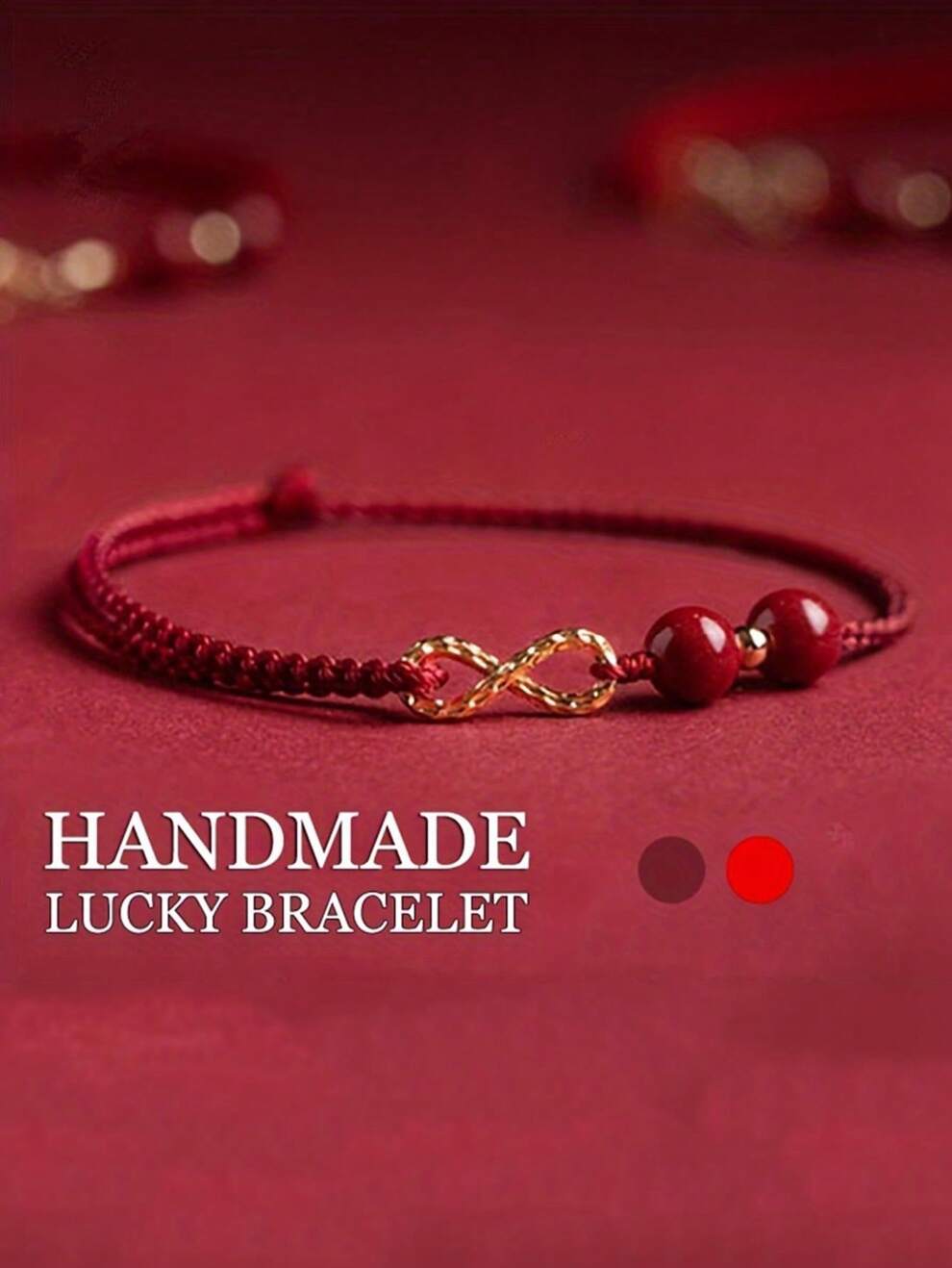 1pc Red Cinnabar Beads Good Luck Bracelets For Women Men, Perfect New Years Gift For Family Lovers Best Friend