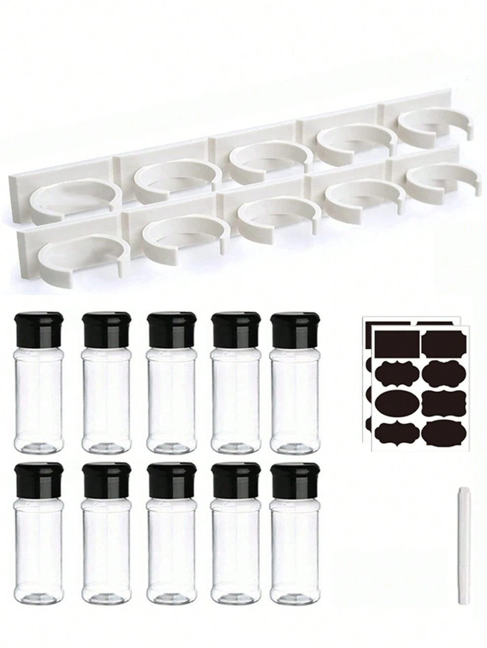 15pcs Spice Bottle Rack With Spice Jars, Salt & Pepper & Spice Shakers, Spice Rack