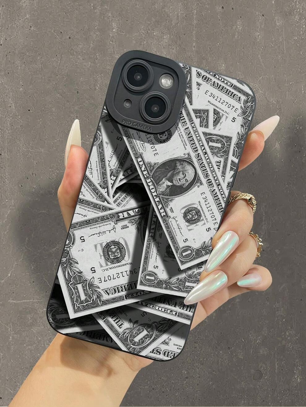 Money Print Liquid Silicone Mobile Phone Case Full-Body Protection Shockproof Anti-Fall TPU Soft Rubber Case Compatible With Apple IPhone&Samsung Galaxy