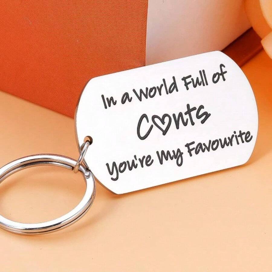 1pc Women Funny Valentine'S Day Gift For Lovers Couples You'Re My Favorite Keychain Gift