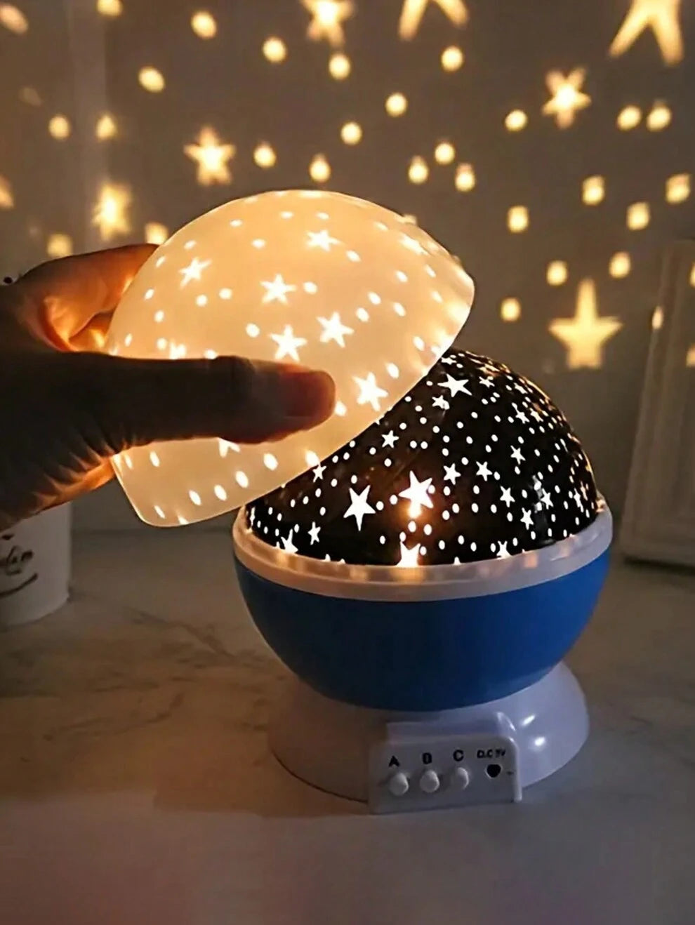 1 Starry Night Light, USB Direct Insertion, 360 ° Rotating Moon Star Projector Desk Light, Also Battery Powered, Bedroom Party Decoration Birthday Gift