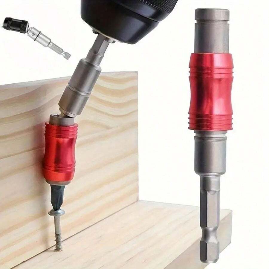 1pc 3.5-Inch Multi-Angle Magnetic Extension Rod For Power Screwdriver With 1/4" Hexagon Handle And 6.35mm Quick-Release Self-Locking Rod