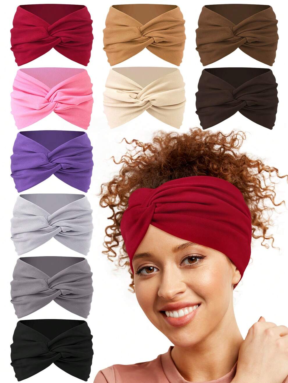 1pc Women's Wide Crossed Solid Color Headband, Fashionable Hair Accessory For Daily Wear Casual