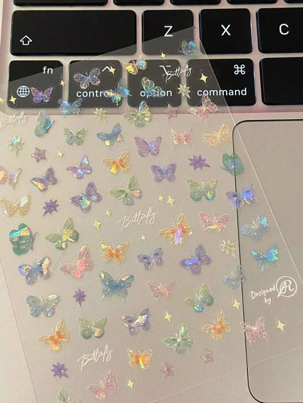 1pc Butterfly & Color Changing Laser Holographic Sticker High-End Embossed Diy Notebook Sticker