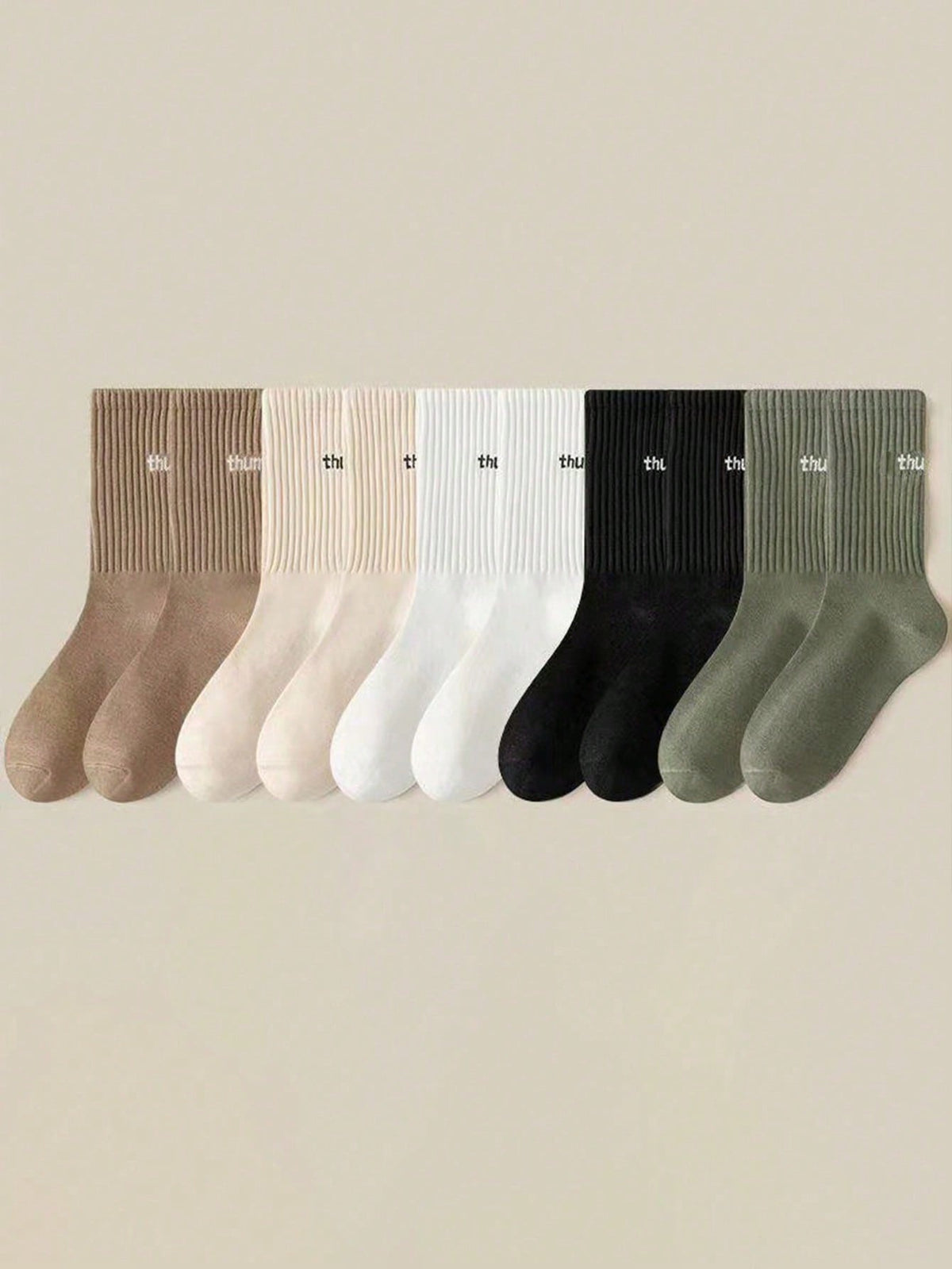 5pairs/Set Men's Personality Printed Mid-Calf Socks With Comfortable Heel, For Autumn & Winter