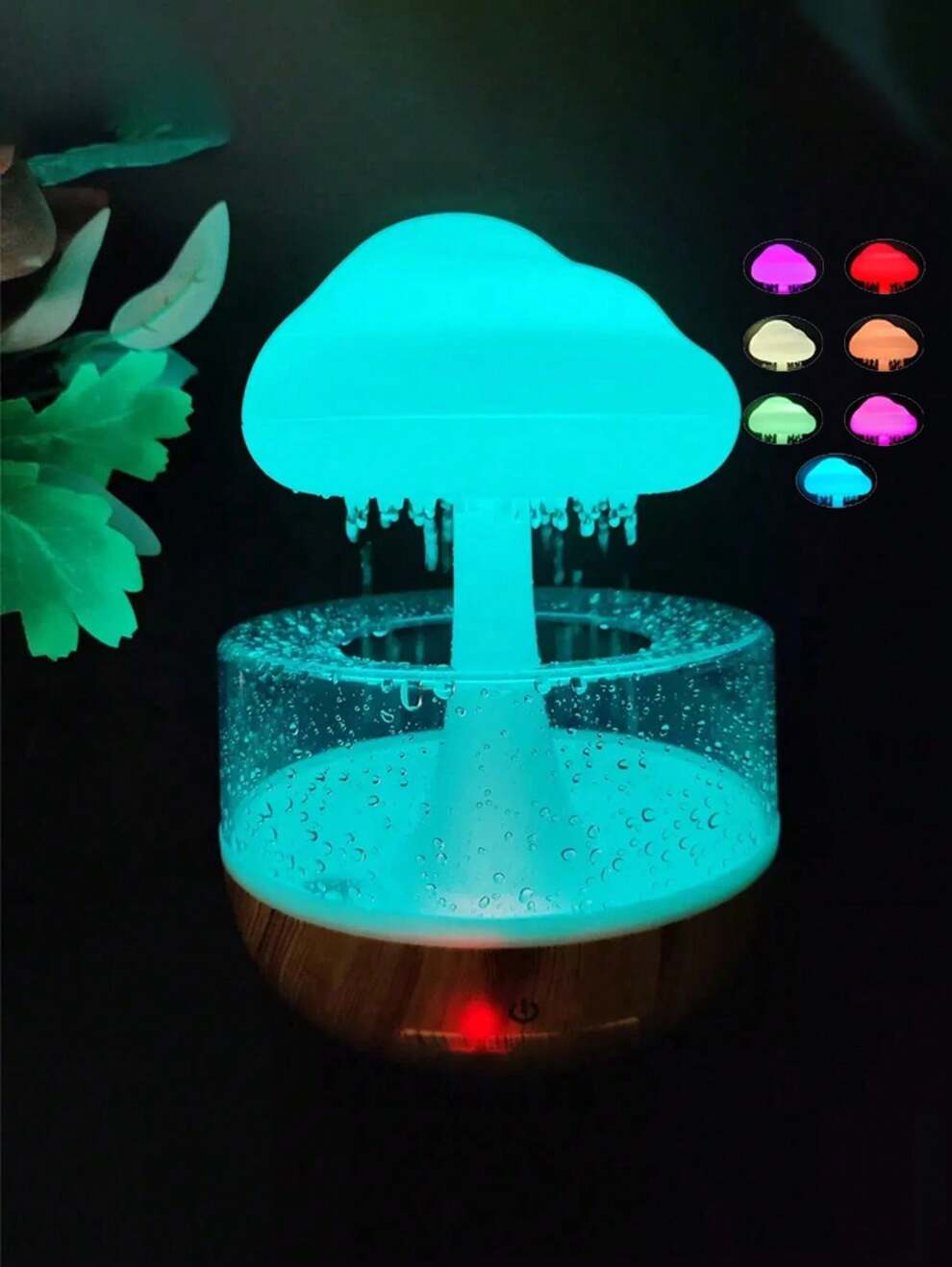 Colorful Rain Cloud Humidifier Mushroom Shape Sleep Atmosphere Lamp Raindrop Cloud Aromatherapy Machine Raindrop Mushroom Seven Color Light