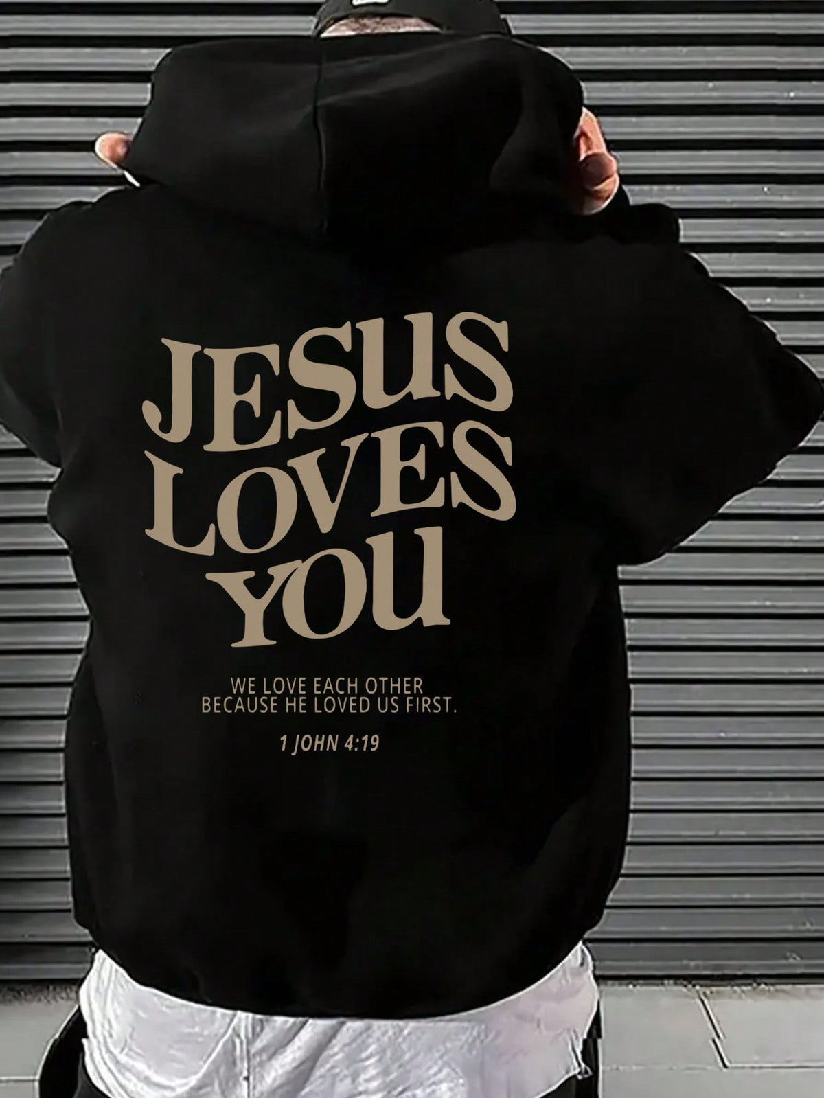 Men's Sweatshirt With Slogan Print And Hood