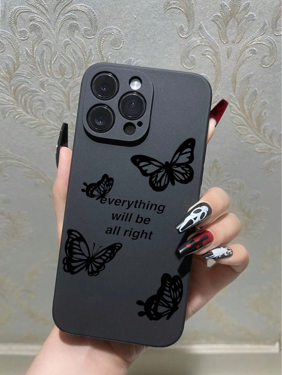 1pc Simple Butterfly Shockproof Flexible Phone Case Compatible With IPhone Galaxy Xiaomi Redmi Oneplus Huawei Honor