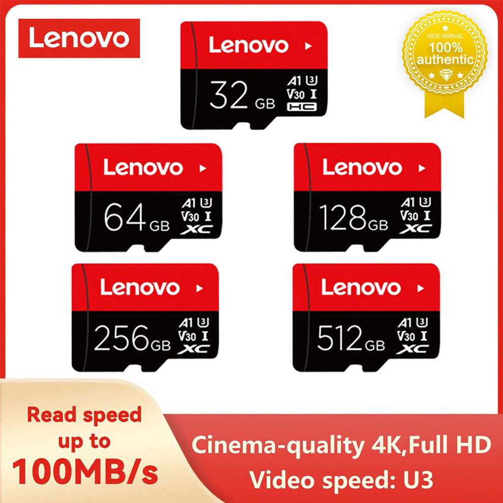 lenovo Memory Card 512GB 256GB 128GB 64GB 32GB U3 V30 4K Full HD Micro TF Mini Card TF Memory Flash Card For Phone Computer Car-Recorder Surveillance Drones Cell