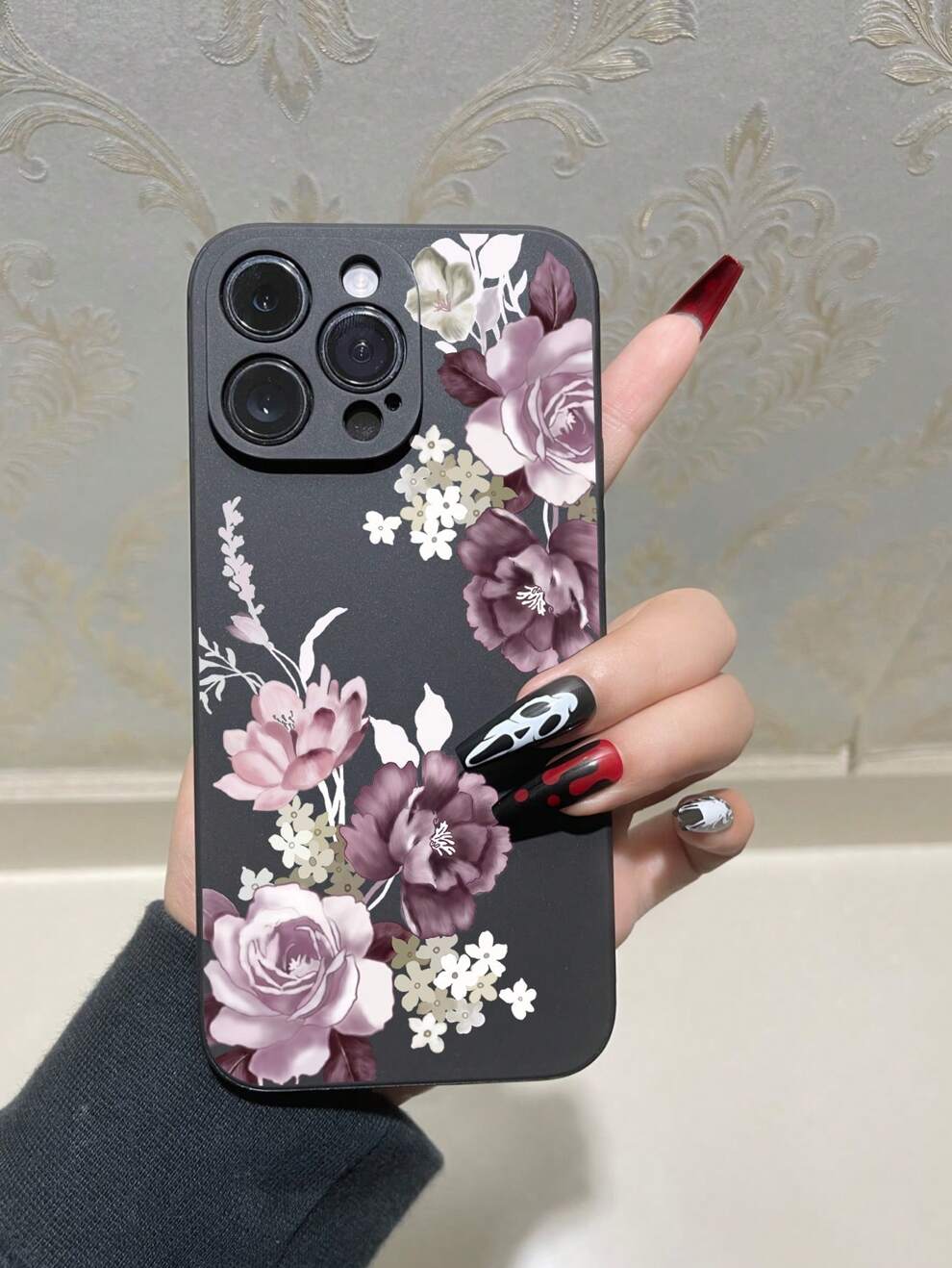 1pc Fashionable Rose Design Anti-Fall Soft Phone Case For IPhone Galaxy Xiaomi Redmi OnePlus Huawei Honor