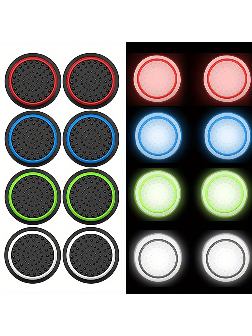 4PCS Replacement Silicone Analog Controller Joystick Luminous Thumb Stick Grips Caps Cover For PS4 PS3 PS2 Xbox One/360 Game Controller