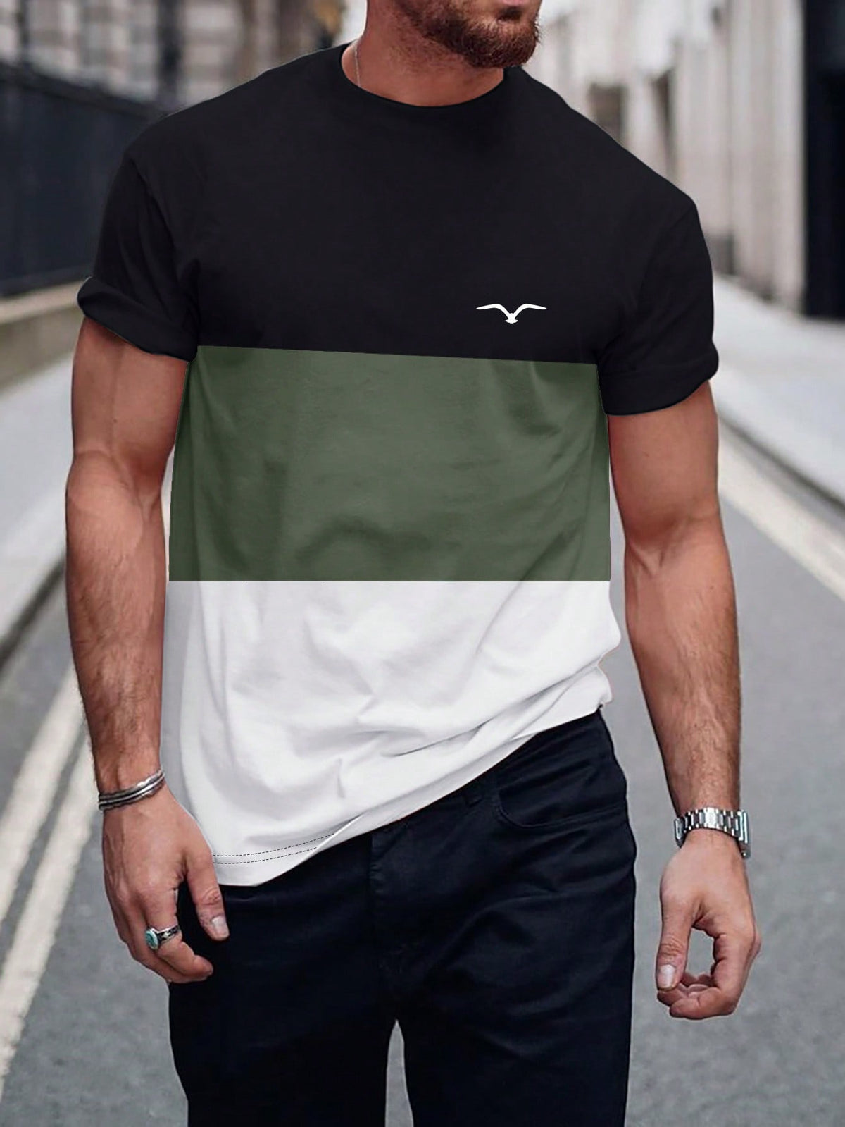 Manfinity Homme Men's Short Sleeve Colorblock T-Shirt