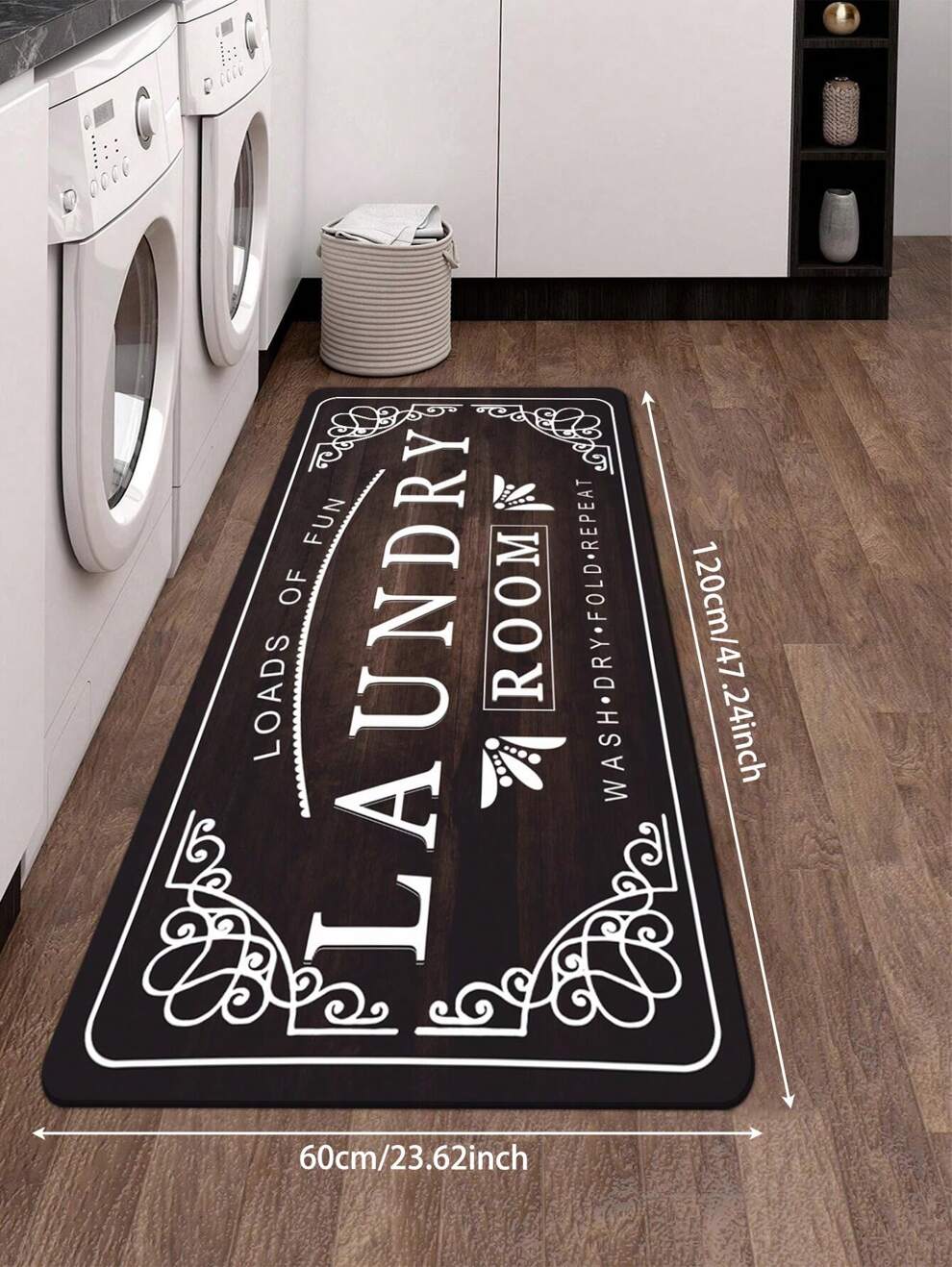 1pc Modern Home Decor Anti-skid & Absorbent Carpet Mat, Laundry Room Mat, Letter Patterned