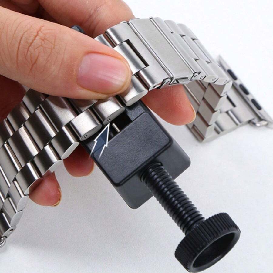 1pc Handcrafted Black Steel Watch Strap Adjuster, Bracelet Link Remover, Watch Band Adjustment Repair Tool, Disassembly Tool As A Gift For Students Returning To School