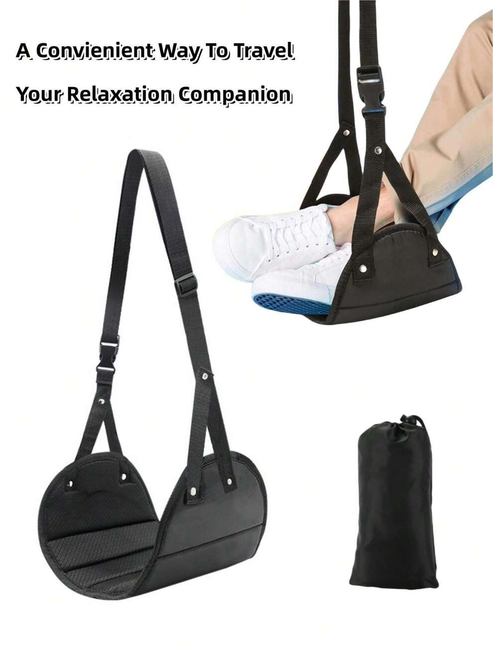 Travel Foot Rest, Portable Foot Sling Leg Rest For Airplane, Foot Hammock, Lightweight Travel Accessories