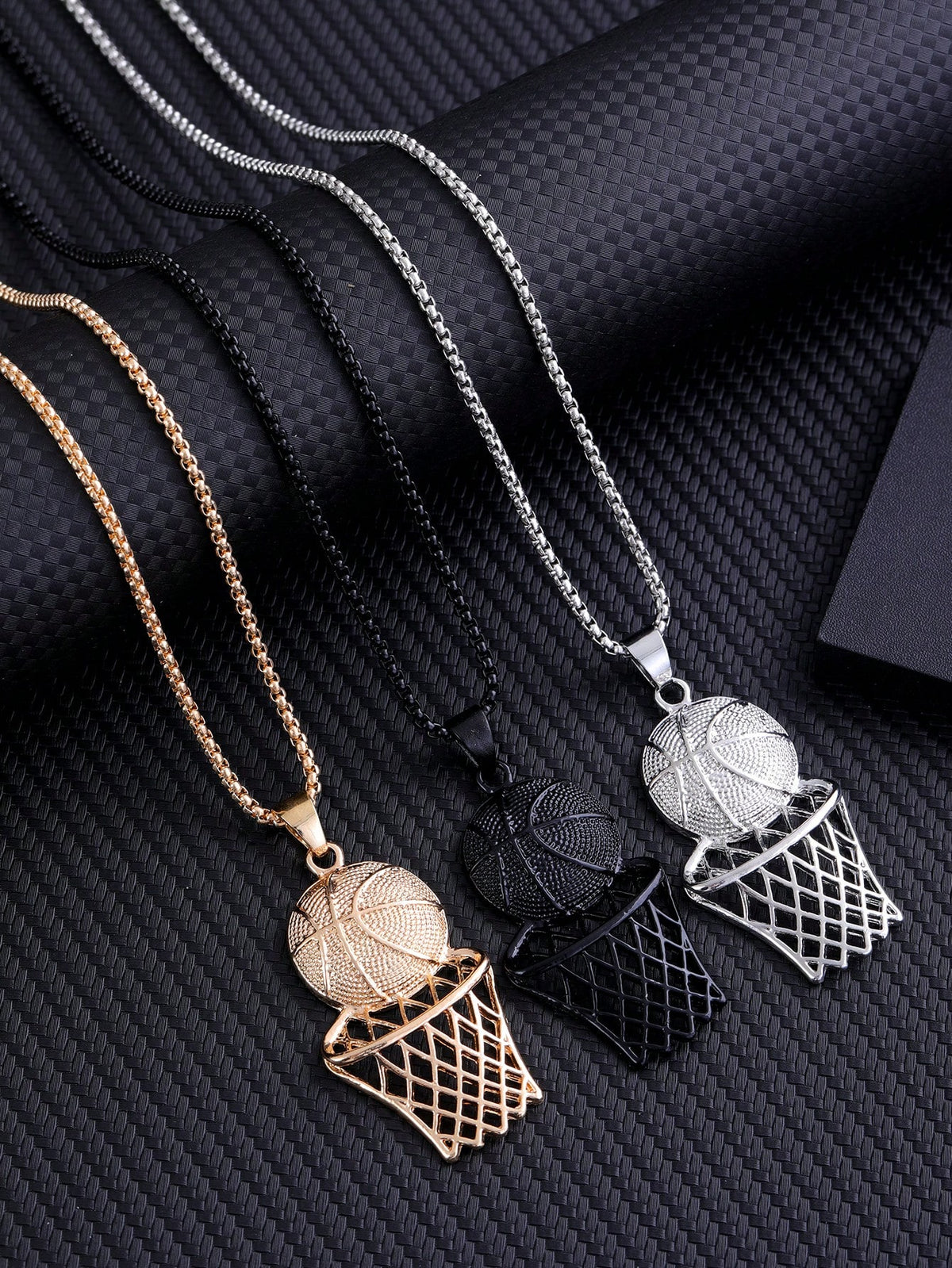 1pc Men's Hip-Hop Basketball & Hoop Shaped Pendant Necklace