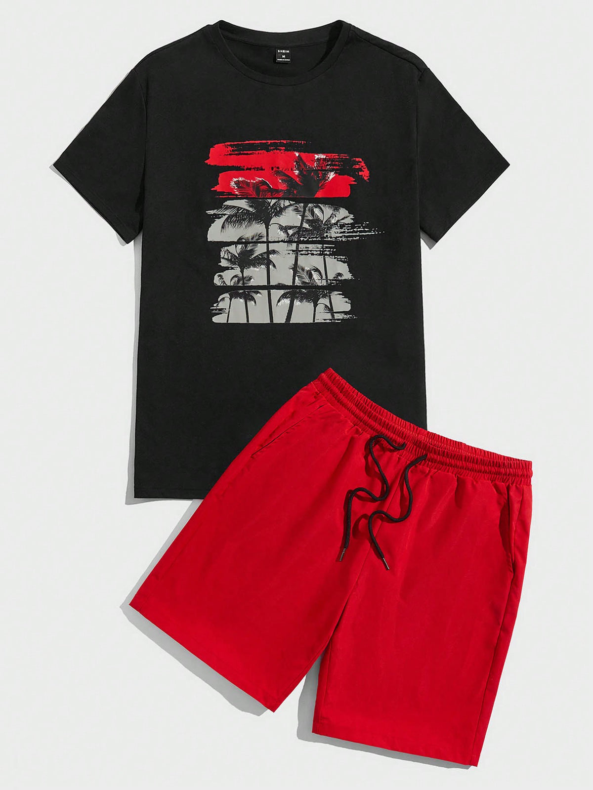 Manfinity RSRT Knitted T-Shirt And Woven Shorts Set