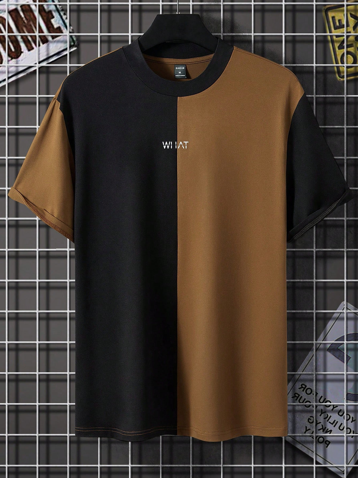 Manfinity Homme Men Two Tone Letter Graphic Tee