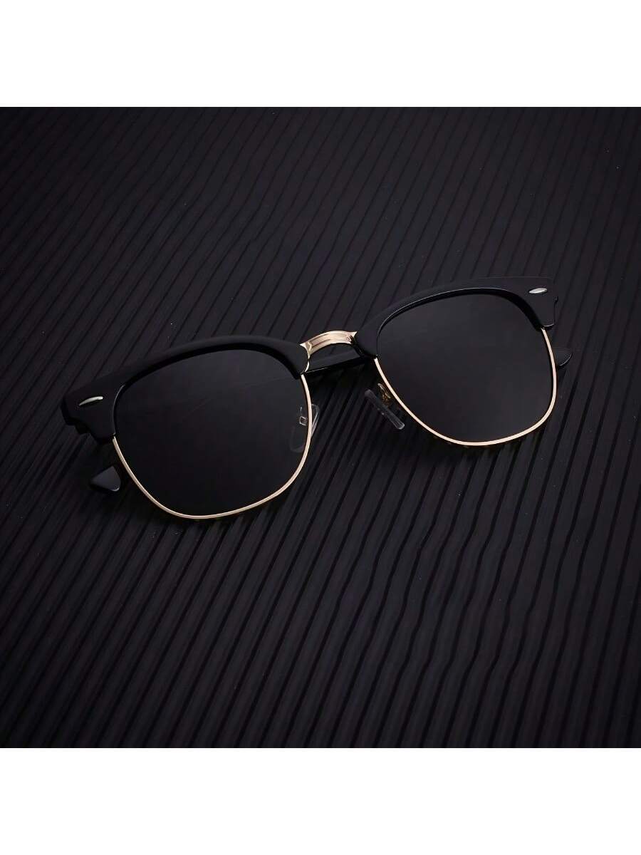 1pc/2pcs Classic Eyebrow Design Simple Black Round Sunglasses, For Boys Girls Casual Schooll Outdoor Sports Party Vacation Travel Supplies Photo Props Elegant Shades Accessories