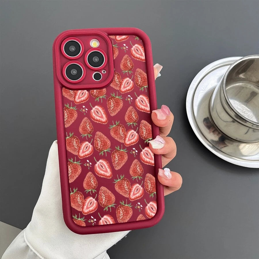 1pc Food Pattern Precise Camera Hole Thickened & Anti-Shock Tpu Soft Phone Case Compatible With IPhone Series