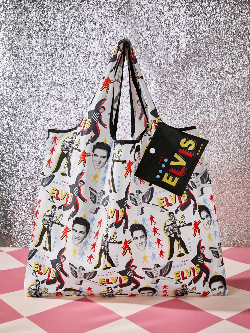 Elvis Presley X SHEIN Elvis Presley Collaboration Foldable Portable Shopping Bag