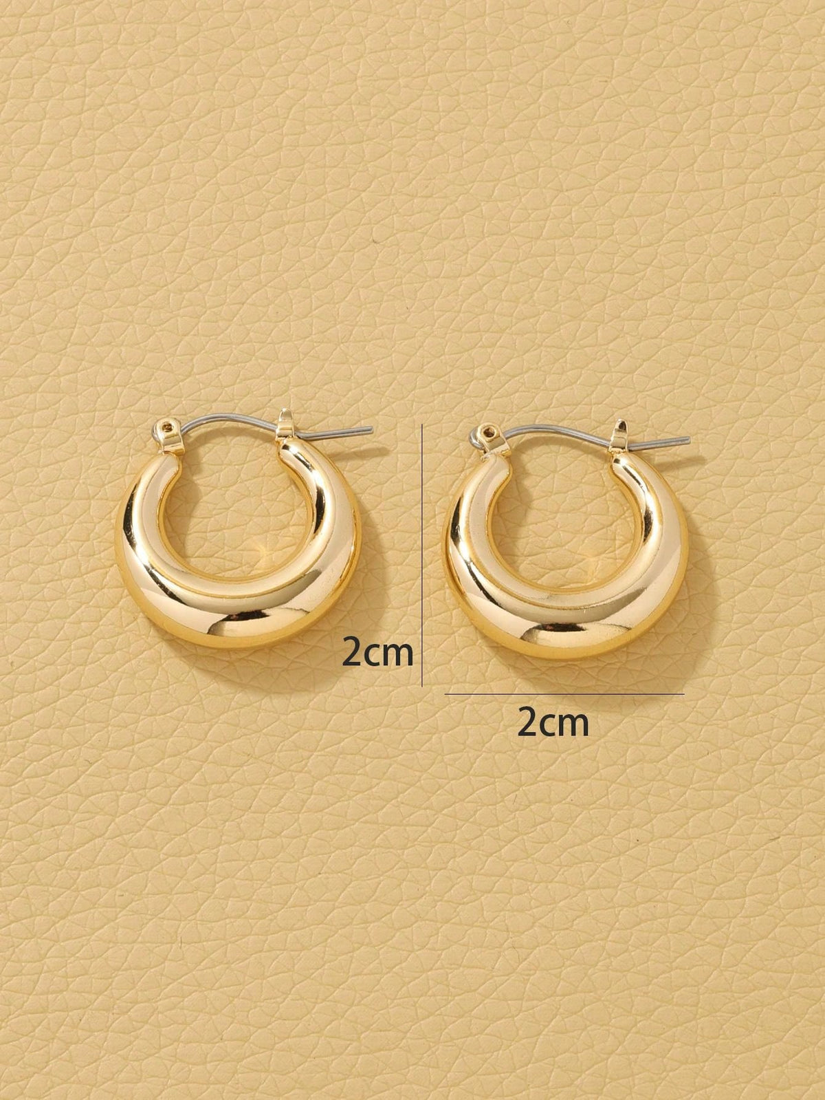 1pair Metallic Vibe Circle Hoop Earrings