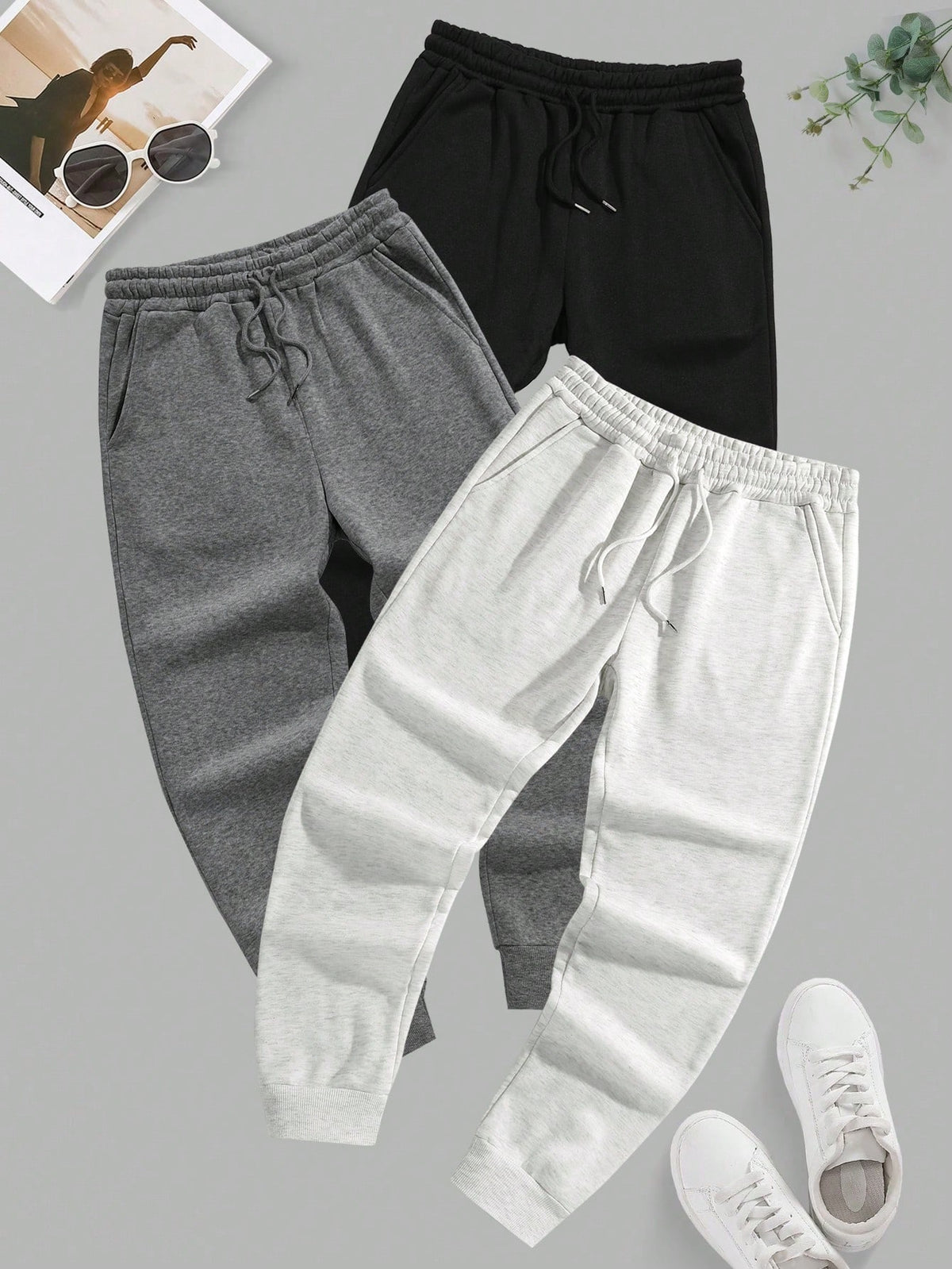 Men's Drawstring Elastic Cuff Jogger Pants