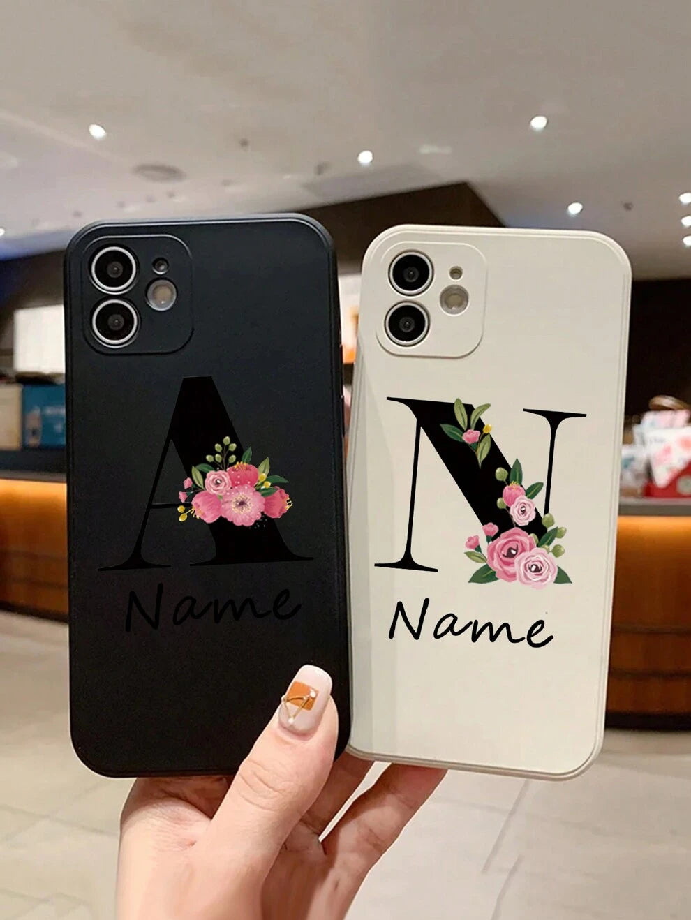 1pc Customized Name English Letter Phone Case For Friends, Couples, Compatible With IPhone 15, 14, 13, 12, 11 Pro Max, Xs, X, Xr, Se2, 7, 8plus, Samsung Galaxy S23 S20fe