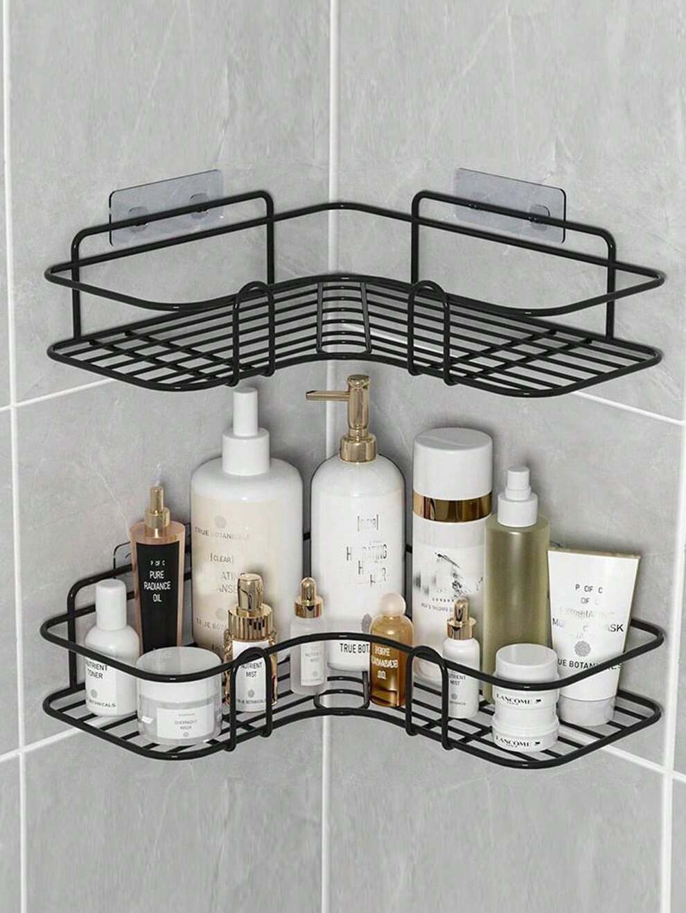 1pc Bathroom Shelf, Shower Caddy Rack, Bathroom Kitchen No Punching Triangle Storage Rack,Punch-Free Bathroom Storage Rack