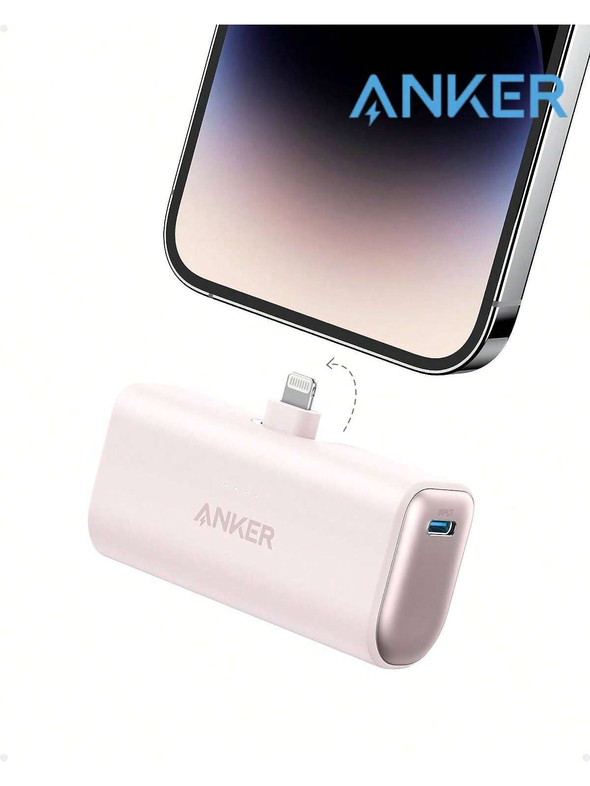 Anker Nano Portable Charger For IPhone, With Built-In MFi Certified Lightning Connector, Power Bank 5,000mAh 12W, Compatible With IPhone 14/14 Pro / 14 Plus, IPhone 13 And 12 Series