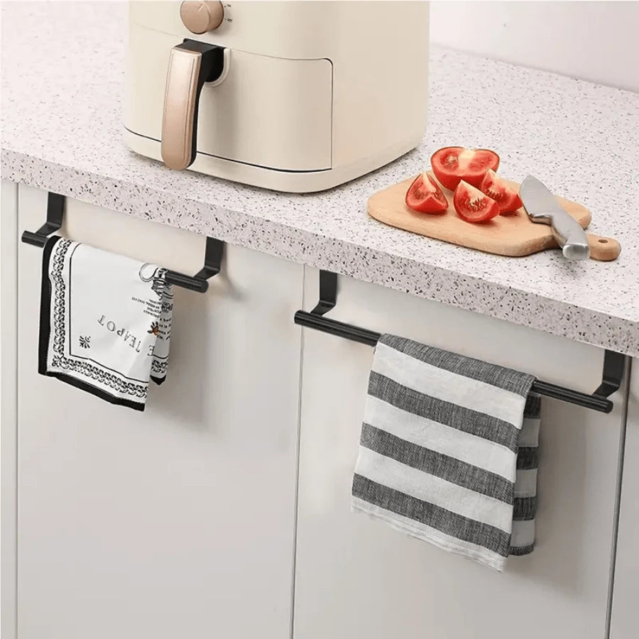 Durable And Rustproof Stainless Steel Towel Bar - No Drilling Wall Mounted, Modern Style, Perfect For Bathroom Door Or Cabinet