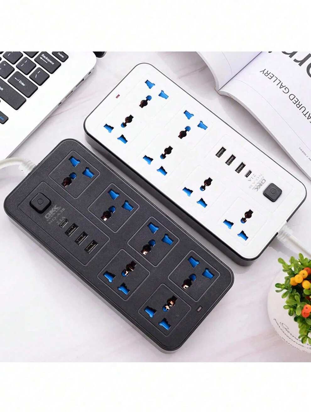 1Pc Power Multi Tap Universal Plug EU US UK Outlet Power Strip With 1.8m Extension Cord AC Type C USB Port Charge Electrical Socket