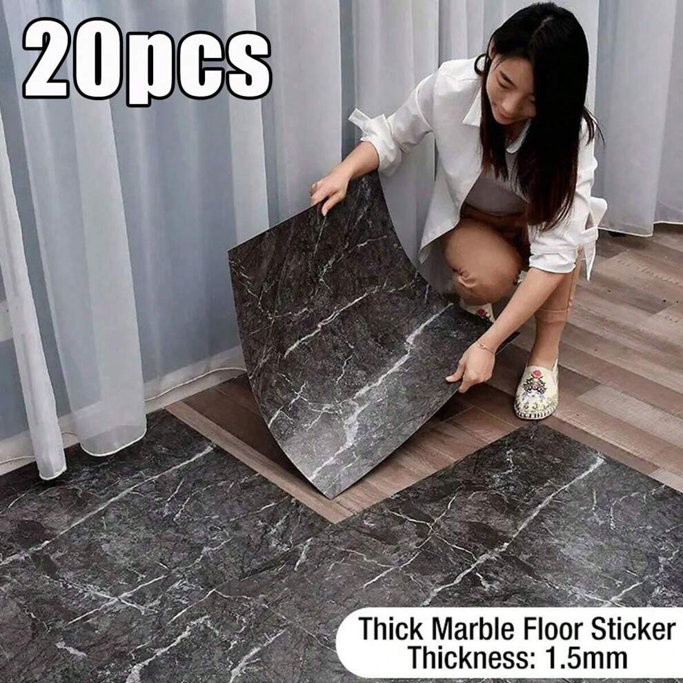 1/10/15/20pcs Waterproof Self-Adhesive Marble Effect Ceramic Tile Stickers, Wall And Floor Decoration Paper (30CM*30CM*1.5MM), Ideal For Living Room, Bathroom, Kitchen, Etc., Enhancing Home Decor Styl