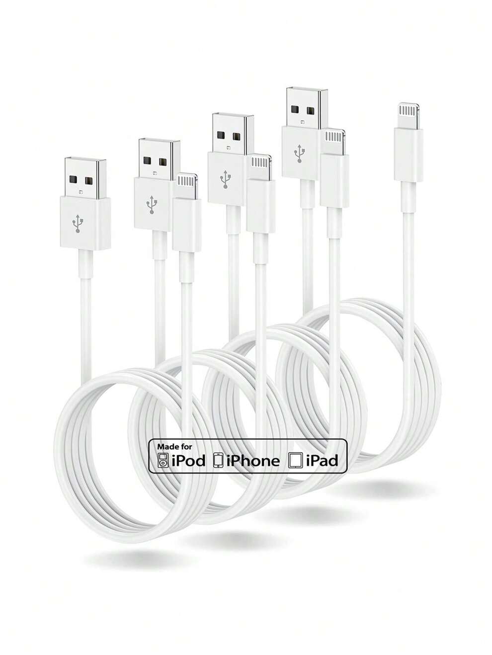 1-4pcs/Pack 6.6ft/3.3ft Fast Charging Usb A To Lightning Data Cable Compatible With IPhone 14/13/12/11