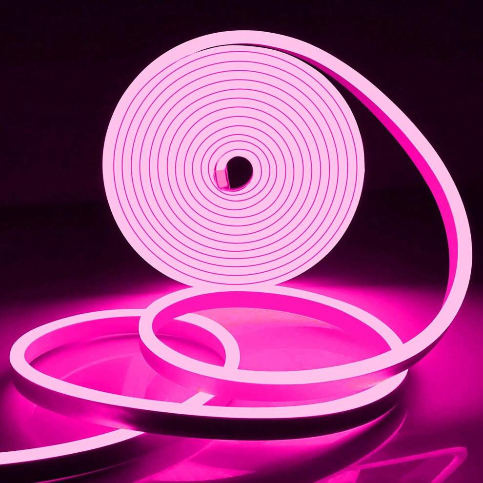 1m-5m/(3.26ft-16.4ft) 5V 2835 Neon LED Light Strip,Pink Light,Powered By Battery Box,High Brightness Lamp Beads, Safe And Long-Lasting, Low Voltage LED Light Strip, Suitable For Kitchen Cabinets, Corr