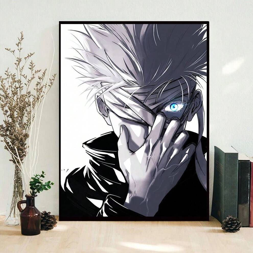 1piece Cool Cartoon Anime Boy Abstract Poster, Wall Art, Hd Print Canvas Painting Anime Boy Picture, Abstract Art, Gift For Boys, Modern Living Room Bedroom Office Home Decoration, Frameless