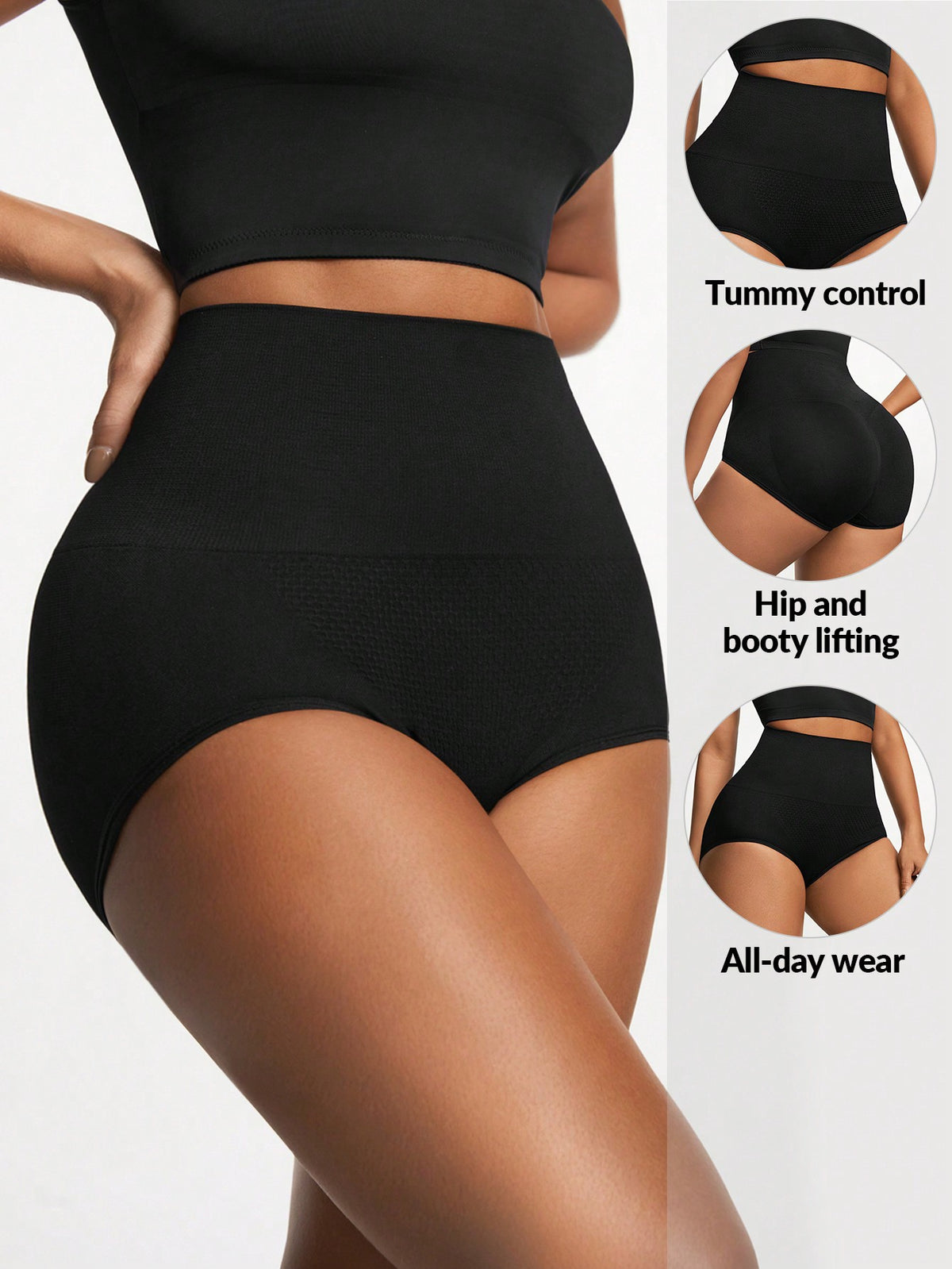 SHEIN SHAPE Women Summer Solid Color High Waist Simple Shaping Bottoms