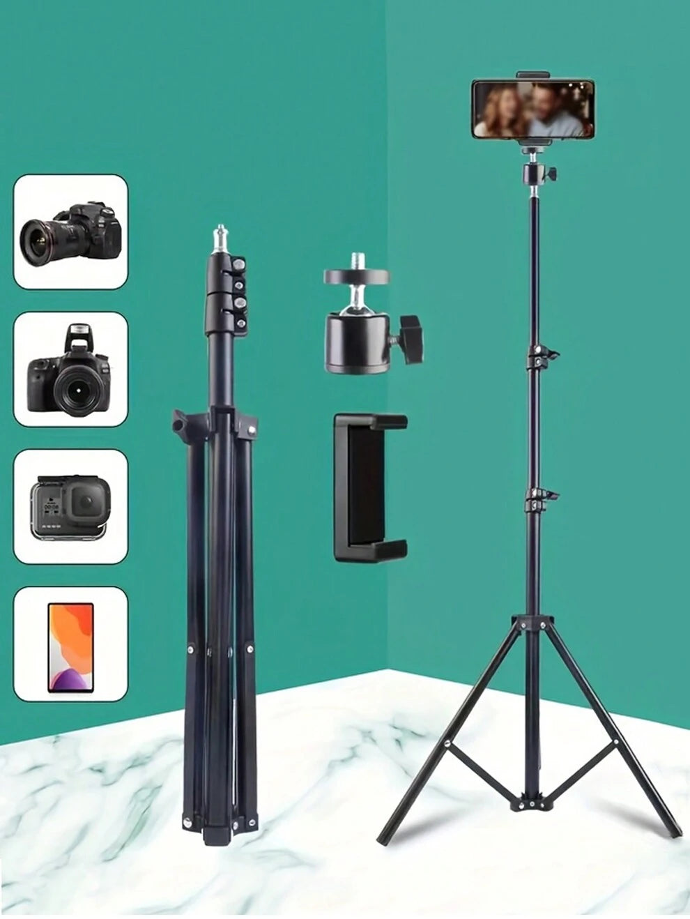 1.1M Mobile Phone Tripod, Multifunctional Foldable And Adjustable Tripod, Mobile Phone Stand, Outdoor Selfie Stand, Live Broadcast Mobile Phone Stand