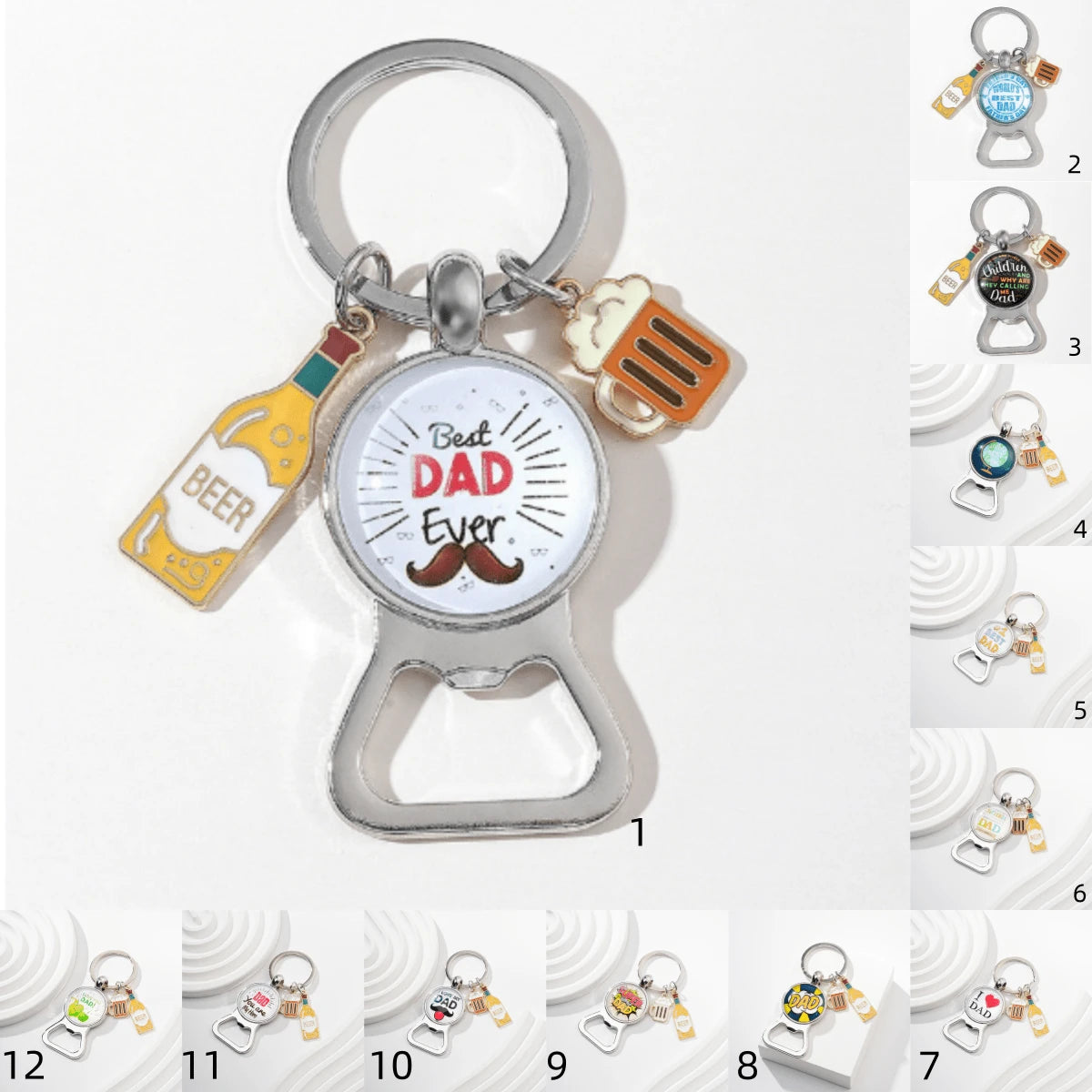 1pc Portable Bottle Opener Keychain With Dad Pattern & Slogan, Father's Day Gift For Both Men And Women Casual