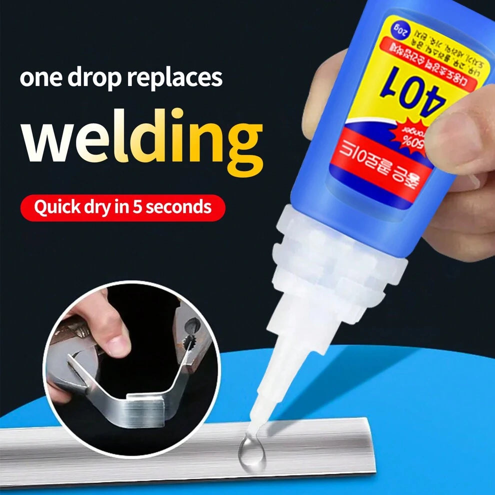 1pc Korean 401 Super Glue Universal Glue Nail Art Glue Quick-Drying Glue For Plastic, Metal, Iron, Ceramic, Glass, Acrylic, Wood, 502 Glue Handwork Glue High Temperature Resistant Shoe Repair Glue Mul