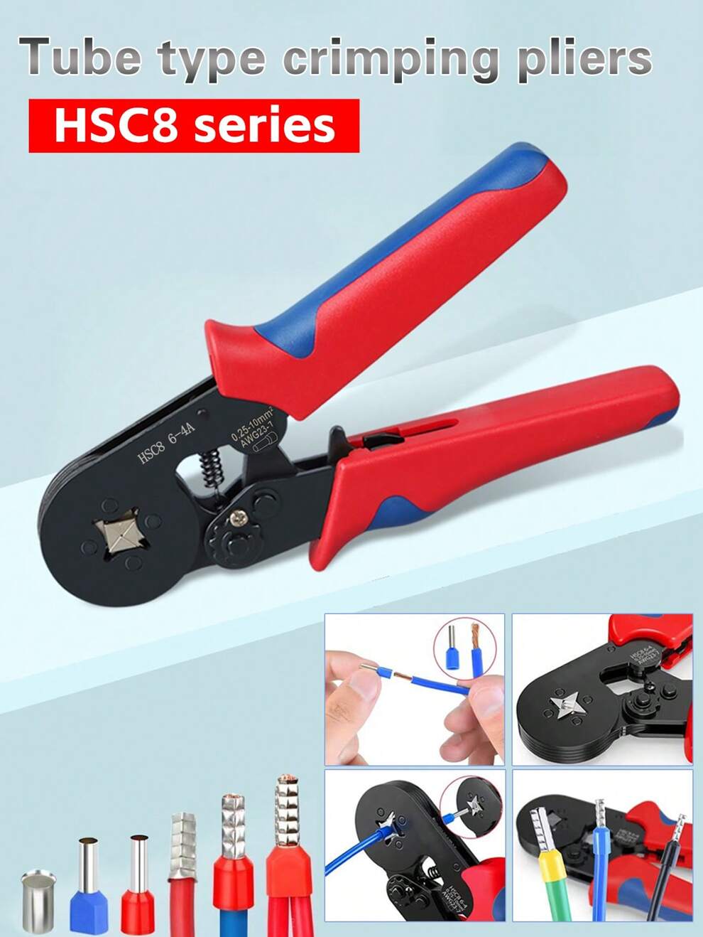 1pc Crimping Plier Tool With Self-adjusting Ratchet Mechanism For Crimping Connectors And Wire Ends. Suitable For Home Decoration, Machinery Maintenance, And Electrical Wiring, Etc. Also Known As Crim