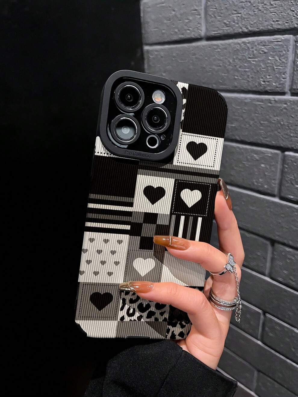 1pc Tpu Leather Wrapped Camera Protection Anti-Fall Phone Case Compatible With Iphone/Samsung Phones