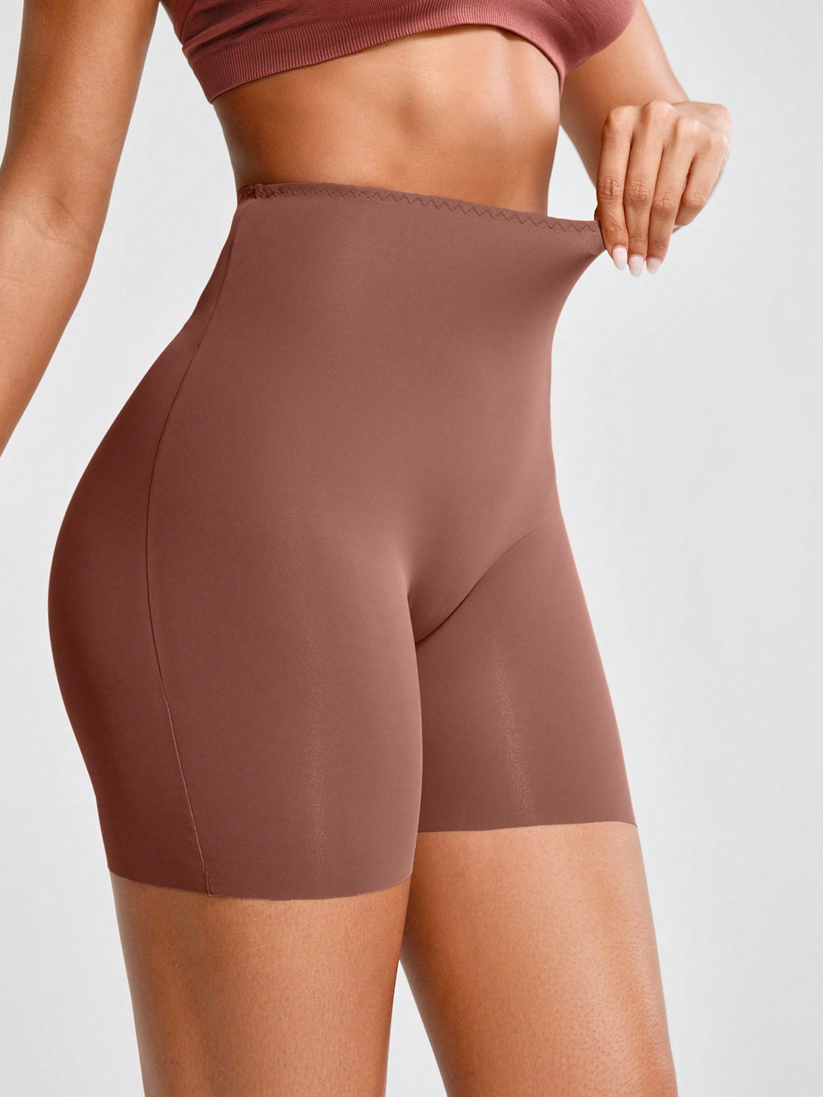 Solid Color Tummy Control Butt Lifter Shapewear Shorts