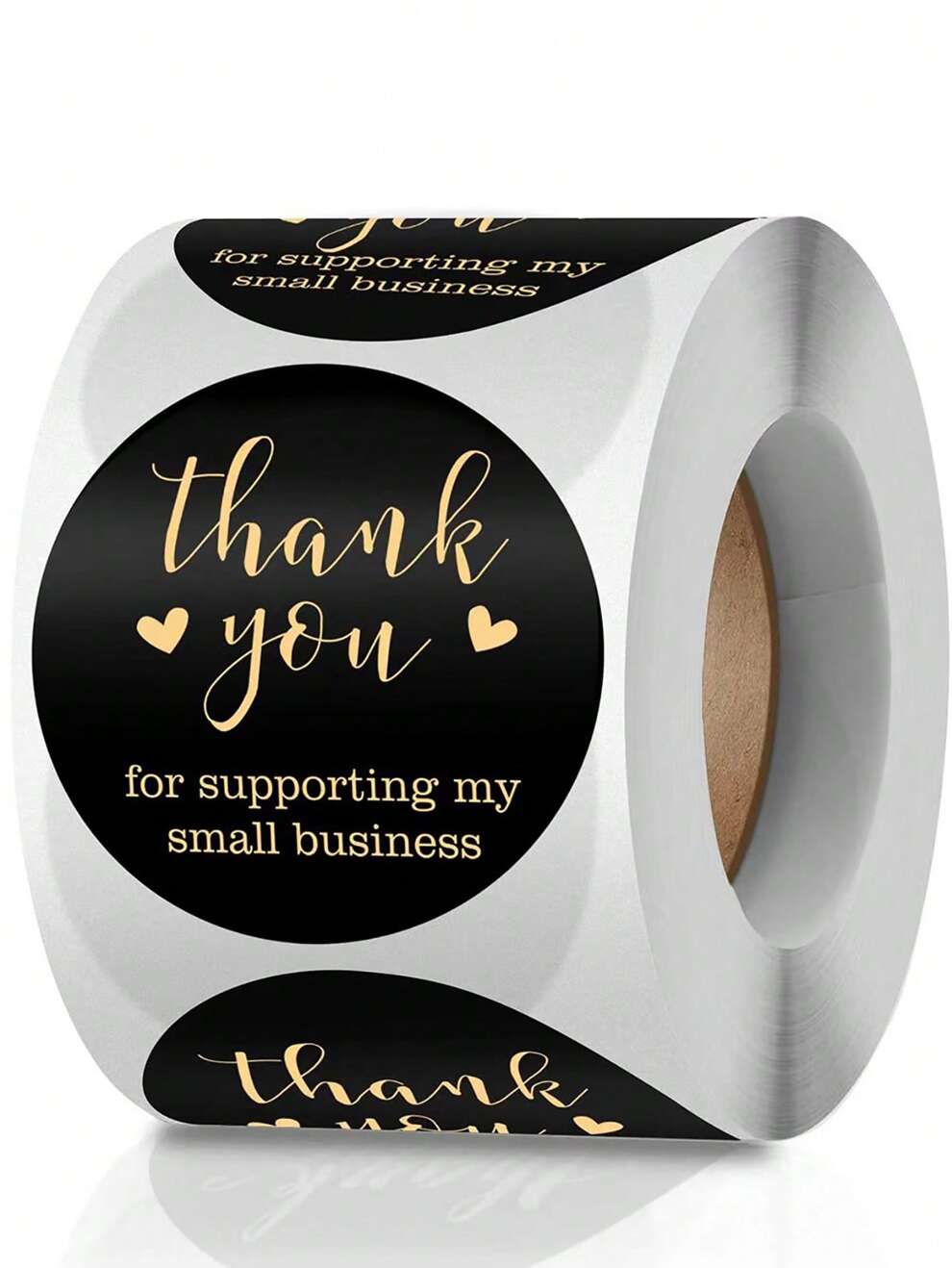 500Pcs/Roll Gift Wrapping Stickers Thank You Paper Black Packaging Self Adhesive Label